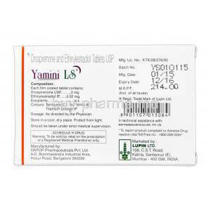 Yamini LS, Generic Yaz, Drospirenone 3mg Ethinyl Estradiol 0.02mg Lupin