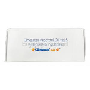 Olvance-AM, Ol-Vamlo, Generic Benicar Norvasc Olmesartan 20 mg Amlodipine 5 mg box side