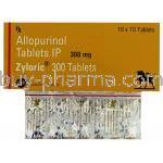 Zyloric, Allopurinol 300 mg Tablet and box