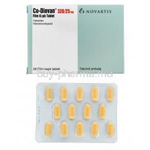 Co-Diovan, Valsartan 320mg, hydrochlorothiazide 25 mg