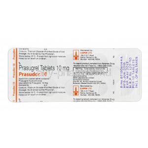Prasudoc, Generic Effient, Prasugrel 10mg blister pack information
