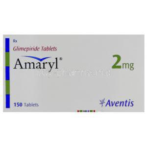 Amaryl,  Glimepiride 2 Mg Tablet Box
