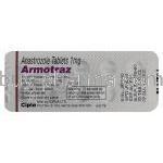 Armotraz, Anastrozole 1 Mg Tablet (Cipla) Blister Pack Warning