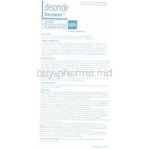DesOwen, Desonide 0.05%  30 ml Lotion information sheet 1