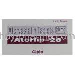 Atorlip, Atorvastatin 20mg Box