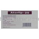 Atorlip, Atorvastatin 20mg Box Information