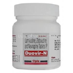 Duovir-N, Lamivudine/ Zidovudine/ Nevirapine bottle