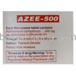 Azee, Azithromycin 500mg Box Composition