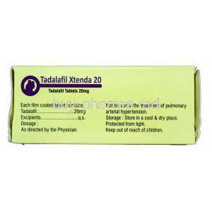 Xtenda, Generic Cialis, Tadalafil 20mg composition