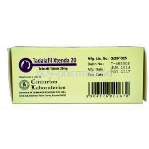 Xtenda, Generic Cialis, Tadalafil 20mg Centurion