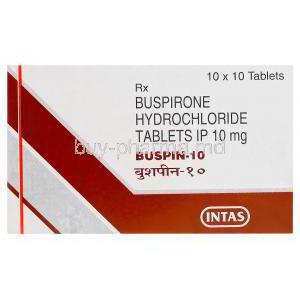 Buspin, Buspirone Hydrochloride 10mg Box