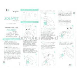 Zolmist Nasal Spray, Zolmitriptan Information Sheet 1
