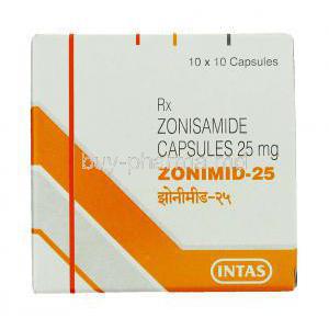 Zonimid, Zonisamide 25 mg box