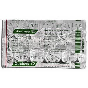 Zonisep, Zonisamide, 25mg, Strip