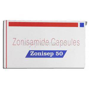 Zonisep, Zonisamide 50mg, Box