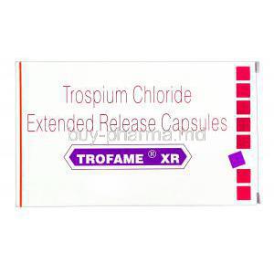 Trofame XR, Generic Sanctura XR, Trospium Chloride 60mg Extended Release Box