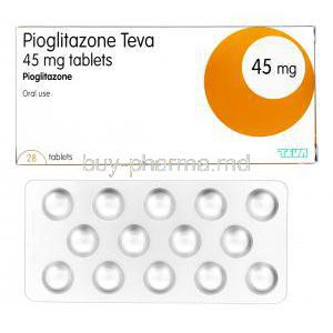 Pioglitazone Teva, Generic Actos, Pioglitazone 45mg