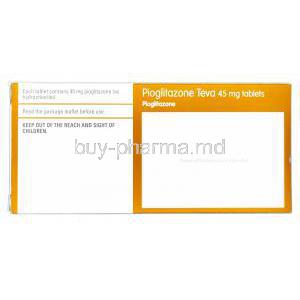 Pioglitazone Teva, Generic Actos, Pioglitazone 45mg Box Information