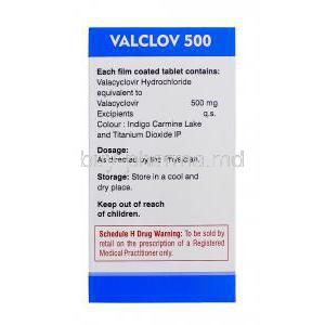 Valclov, Valaciclovir 500mg composition