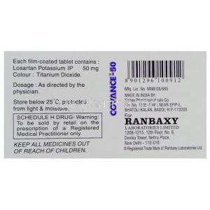 Generic  Cozaar , Losartan Potassium 50 mg warning