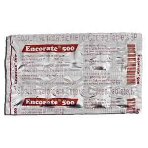 Encorate, Sodium Valproate, 500mg, Strip