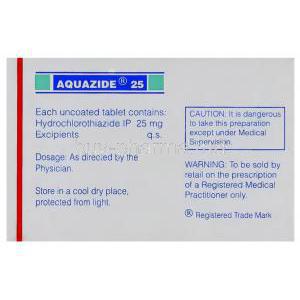 Generic  Esidrex, Hydrochlorothiazide 25 mg composition