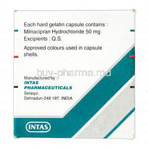 Milza 50, Generic Savella, Milnacipran Hcl 50mg Box Information