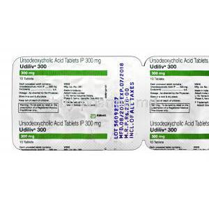 Udiliv 300, Generic Ursocol, Ursodeoxycholic Acid 300mg Tablet Strip Information