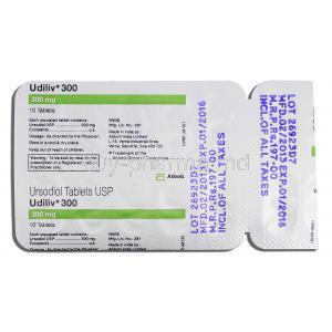 Udiliv 300, Generic Chenix, Ursodiol, 300 mg, Strip Description