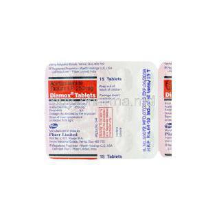 Diamox, Acetazolamide 250mg Tablet Strip Information