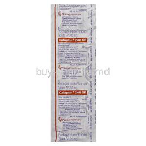 Calaptin SR, Verapamil 240 mg packaging
