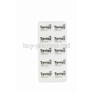 Toviaz, Fesoterodine 4mg Tablet Strip Back