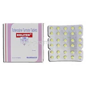 Roliten, Tolterodine Tartrate, 1mg, Tablet