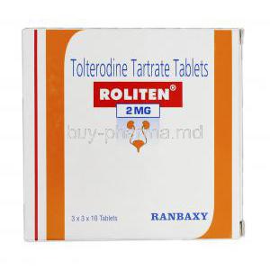 Roliten, Tolterodine Tartrate, 2 mg, Box