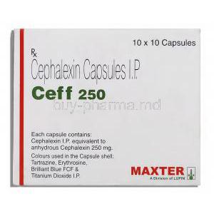 Ceff, Cephalexin 250 mg composition