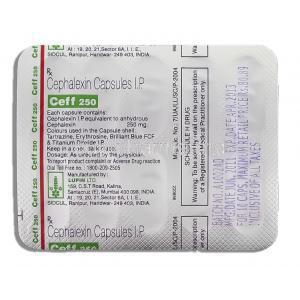 Ceff, Cephalexin 250 mg packaging