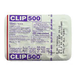 Clip, Tranexamic acid 500 mg