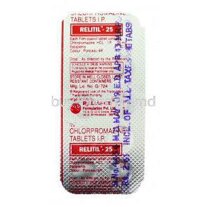 Relitil, Chlorpromazine?packaging