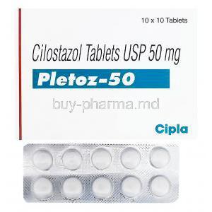 Pletoz-50, Cilostazol 50mg