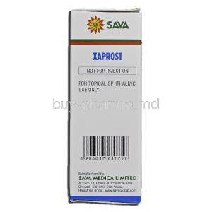 Xaprost, Tavoprost Ophthalmic Solution, 0.004% x 2.5 ml, Eye drop box Sava Medica manufacturer