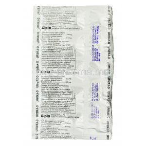 Urimax D, Tamsulosin Hydrochloride 0.4mg and Dutasteride 0.5mg Tablet Blister Pack information