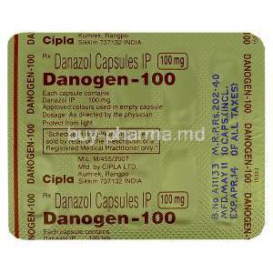 Danogen, Danazol 100mg Capsule Strip Information