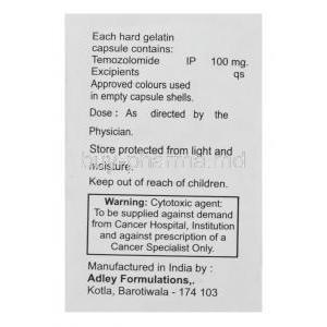 TEMCAD, Temozolomide 100mg Box Information