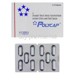Polycap,	Atenolol 50 mg/ Thiazide 12