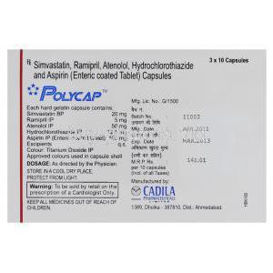 Polycap,	Atenolol 50 mg/ Thiazide 12