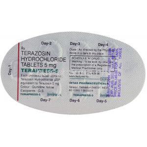 Terapress, Terazosin Tablet Packaging
