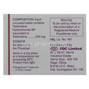 Fungotek,  Terbinafine 250 Mg Tablet Box Warning