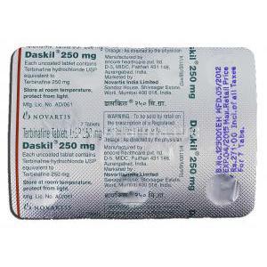 Daskil, Terbinafine 250mg, Strip description