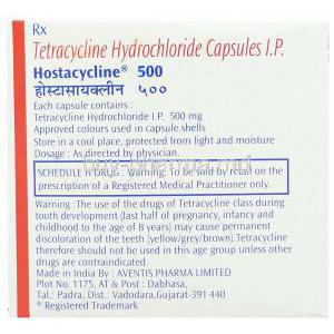 Hostacycline, Tetracycline 500 mg box information