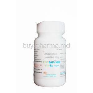 Fosbait-500, Generic Fosrenol, Lanthanum Carbonate 500mg Chewable Tablets Bottle